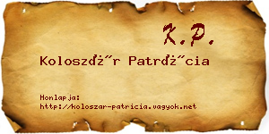 Koloszár Patrícia névjegykártya